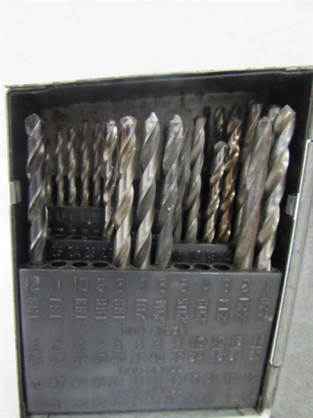 TWO NICE METAL DRILL INDEXES WITH LOTS OF DRILL BITS