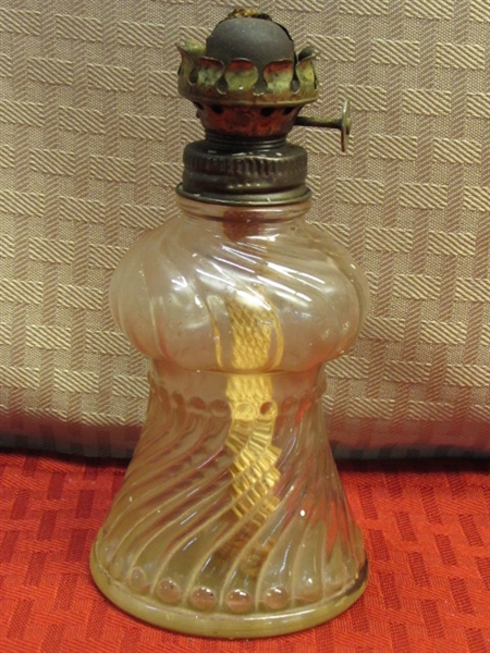 MINIATURE HURRICANE LAMP COLLECTION -  SIX VINTAGE LAMPS FROM 4.5-8.5 TALL