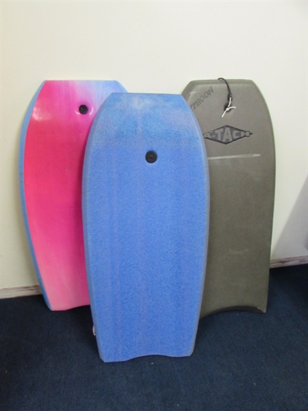 HEAD TO THE BEACH OR THE LAKE WITH 3 FUN BOOGIE BOARDS