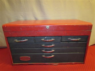 RED PROTO TOOL BOX ALL METAL CONSTRUCTION