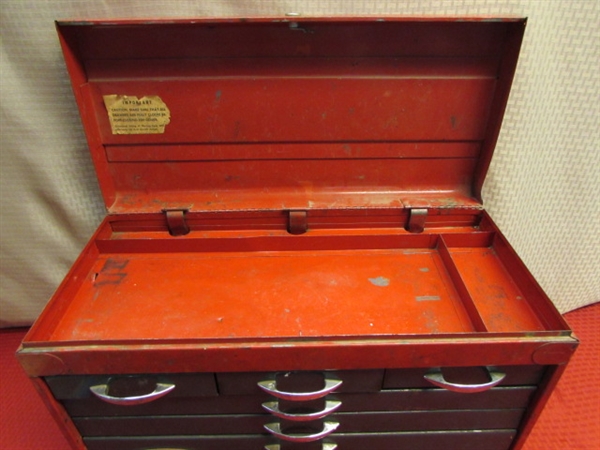 RED PROTO TOOL BOX ALL METAL CONSTRUCTION
