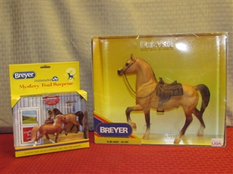 TRUSTY STEED!  BREYER "RANGER- COW PONY" #889  & STABLE MATES MYSTERY FOAL SURPRISE