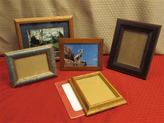 FIVE NICE WOOD PICTURE FRAMES 