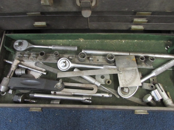 KENNEDY TOOL BOX WITH ASSORTED TOOLS