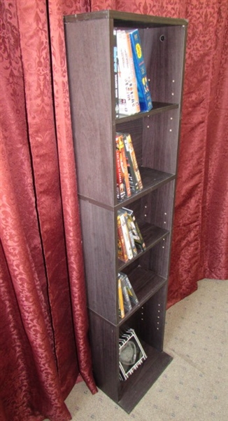DVD STORAGE UNIT WITH DVD'S & MORE