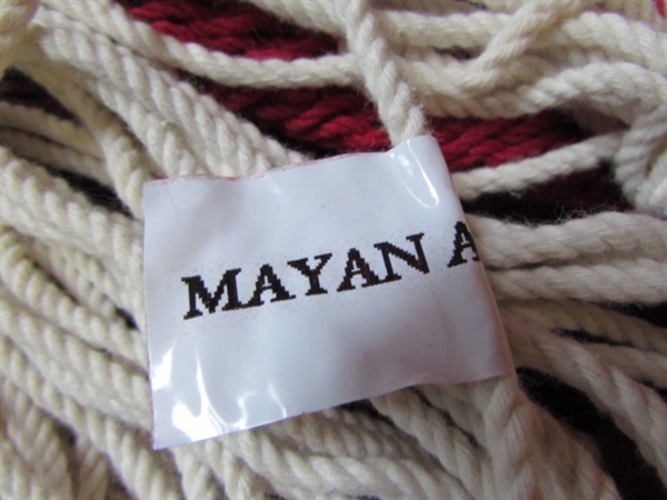 THE LAZY DAYS OF SUMMER!  AUTHENTIC MAYAN CROCHET HAMMOCK WITH HANGING HARDWARE & TWO TOTES
