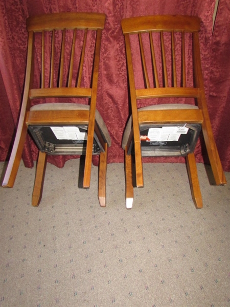 SECOND SET OF TWO ASHLEY FURNITURE SIDE CHAIRS WITH UPHOLSTERED CUSHIONS 