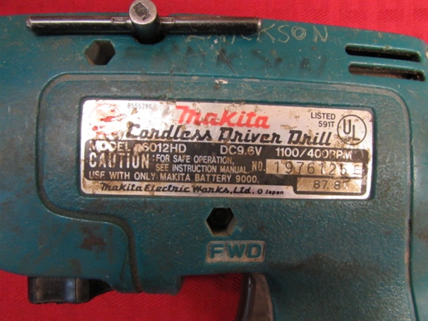 MAKITA CORDLESS DRILL DRIVER WITH CASE, CHARGER & BATTERY 