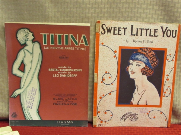 ANTIQUE & VINTAGE PIANO SHEET MUSIC WITH GREAT COVER ART!