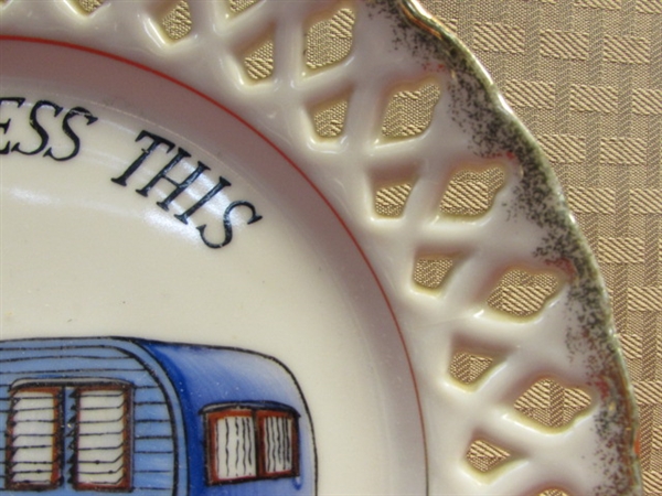 BLESS THIS TRAILER HOME CUTE DECORATIVE PLATE 