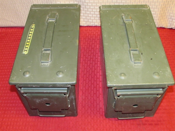 TWO METAL AMMO BOXES IN VERY GOOD CONDITION!