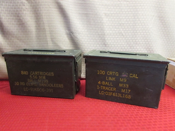 TWO METAL AMMO BOXES IN VERY GOOD CONDITION!