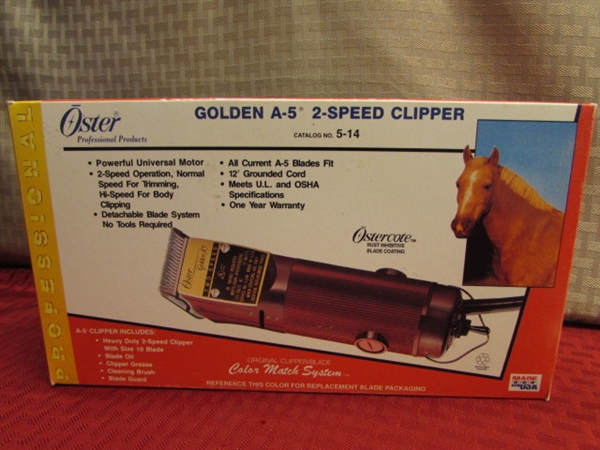VERY NICE OSTER GOLDEN A-5 2 SPEED CLIPPER