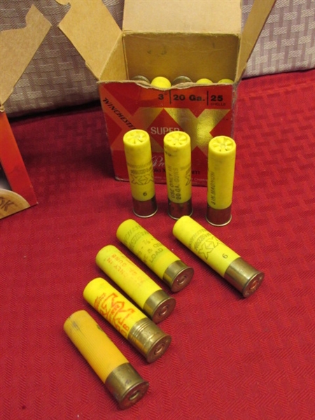DON’T RUN OUT OF AMMO ON YOUR NEXT HUNTING TRIP-3 20 GAUGE 6 SHOT CARTRIDGES & 3 MAG 20 GAUGE SHELLS