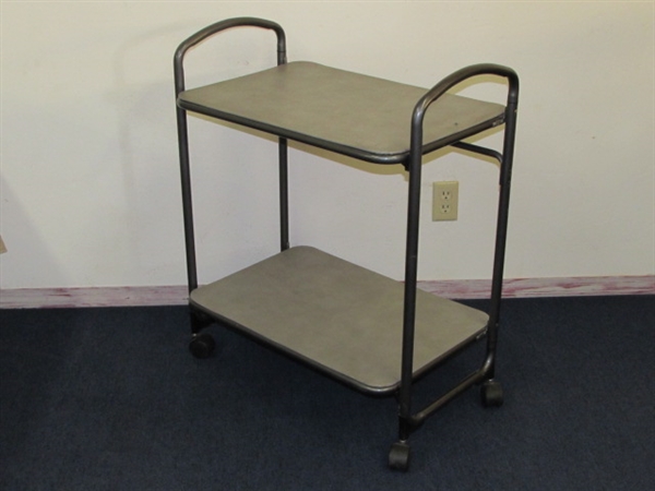 HANDY ROLLING CART WITH TWO SHELVES