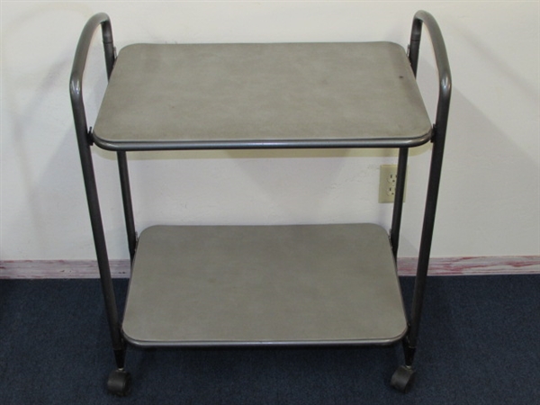 HANDY ROLLING CART WITH TWO SHELVES
