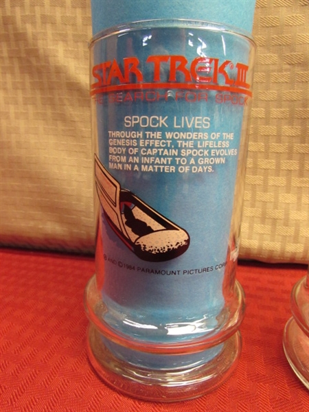 COLLECTIBLE TACO BELL STAR TREK DRINKING GLASSES - SPOCK LIVES!