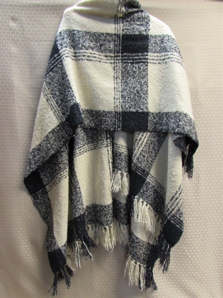 TWO SUPER SOFT & SO STYLISH LADIES SHAWL WRAPS - PERFECT FOR FALL