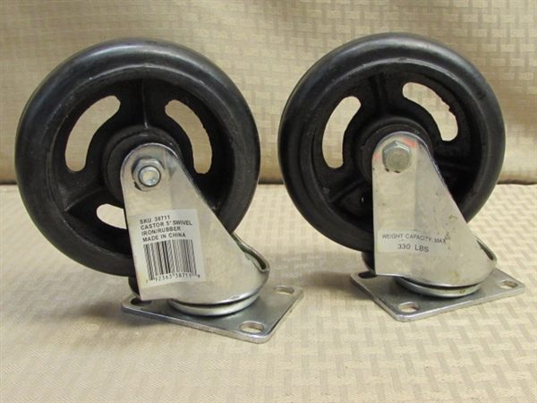 ROLL THROUGH LIFE WITH THESE HEAVY DUTY 5 RUBBER SWIVEL CASTERS