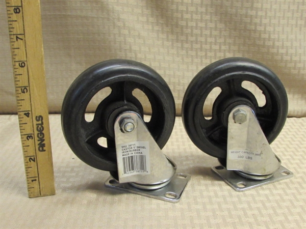 ROLL THROUGH LIFE WITH THESE HEAVY DUTY 5 RUBBER SWIVEL CASTERS