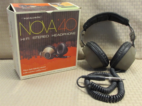 YOU WILL LOOK COOL AS YOU BEE BOP ALONG WITH THIS VINTAGE SET OF REALISTIC NOVA '40 HI FI STEREO HEADPHONES