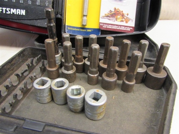 A DRILL BIT FOR EVERY NEED! TWO DRILL INDEXES PLUS OVER 2 DOZEN EXTRA BITS, COOL METAL BOXES, POLISHING WHEELS & MORE