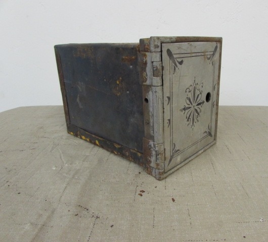 FUN HISTORY WITH THIS OLD SAFE DEPOSIT BOX WOOD DRAWER & ENAMEL WARE