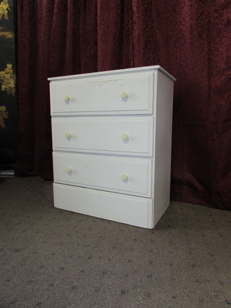 STURDY WOOD CHEST OF DRAWERS