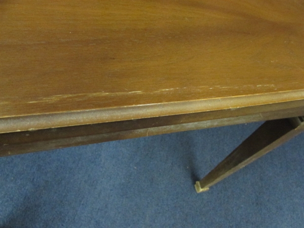 VINTAGE SOLID WOOD PIANO BENCH WITH REMOVABLE PADDED SEAT