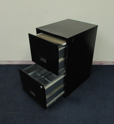 BASIC BLACK METAL TWO DRAWER FILE CABINET