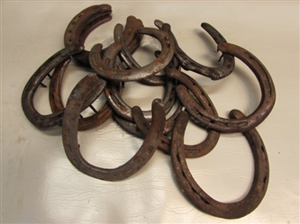 OLD HORSESHOES FOR BARN ART & RUSTIC CRAFT PROJECTS-FOURTEEN IN ALL!