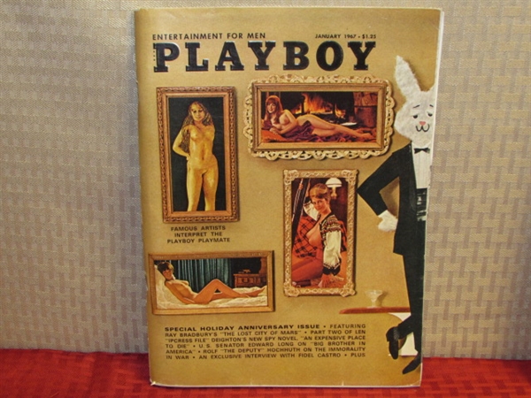 FIVE RETRO PLAYBOY MAGAZINES FROM THE 60'S