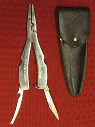 GERMAN MADE OVERLAND FISHERMANS FRIEND MULTI TOOL FISHING KNIFE & PLIERS IN LEATHER SHEATH