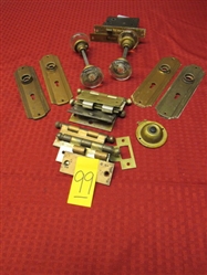 BRASS & GLASS ANTIQUE DOOR HARDWARE & KNOBS FOR YOUR CRAFTS OR RESTORATION PROJECTS