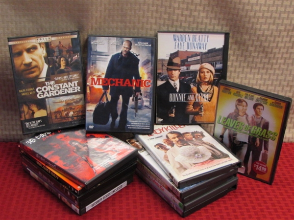 ACTION, ADVENTURE, COMEDY, DRAMA, FAMILY & MORE-15 DVD'S !