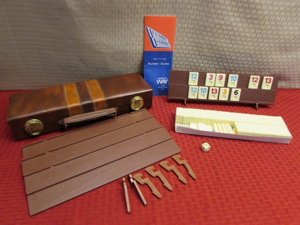CLASSIC GAMES FOR FAMILY GAME NIGHT OR CAMPING-RUMMY, CRIBBAGE, CARDS & AN ABACUS