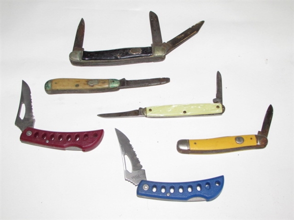 VINTAGE & ANTIQUE POCKET KNIFE COLLECTION-SIX KNIVES