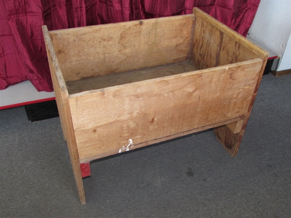 LARGE & RUSTIC WOOD BOX-GREAT FOR KINDLING & FIREWOOD OR ? ? ?