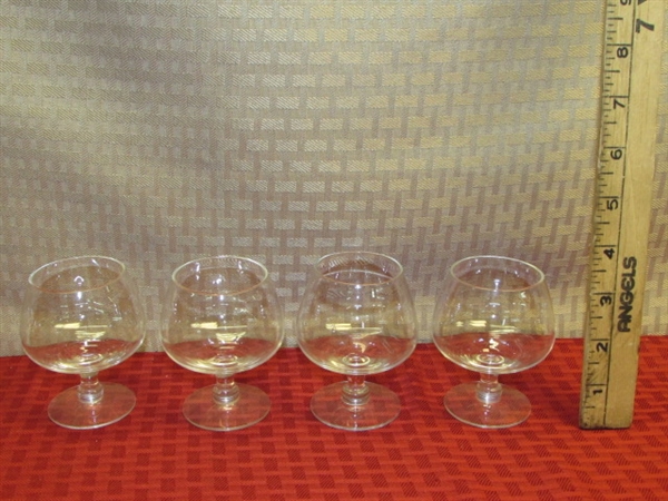 STUNNING VINTAGE WATERFORD CRYSTAL LISMORE TAPERED SERVING BOWL & BRANDY & CORDIAL GLASSES