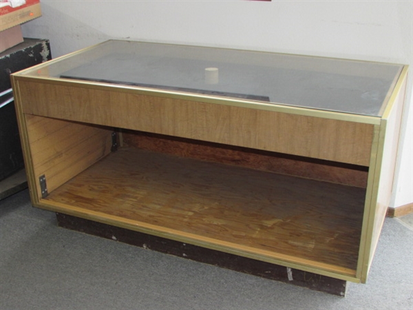 LARGE DISPLAY CABINET WITH GLASS TOP
