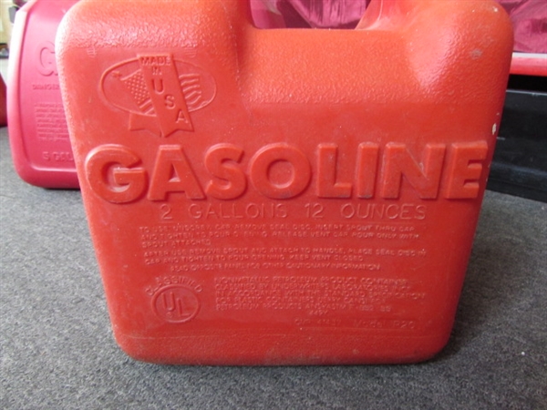 STOCK UP WHILE GAS PRICES ARE LOW WITH THESE 4 PLASTIC GAS CANS