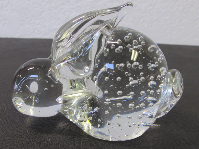 blown glass rabbit