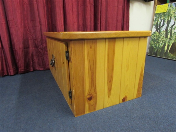 CABIN ALERT! BEAUTIFULLY CRAFTED TONGUE & GROOVE SOLID WOOD CABINET WITH PULL OUT DRAWER