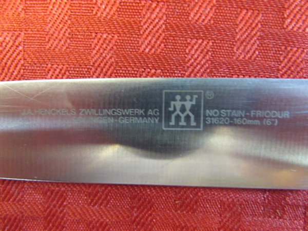 TWO HIGH QUALITY J.A. HENKELS CHEF'S KNIVES GERMAN TWIN SERIES IN EXCELLENT CONDITION!