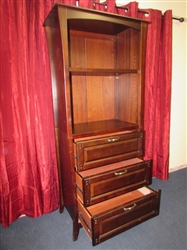 TALL HUTCH STYLE CABINET WITH DRAWERS & SHELF