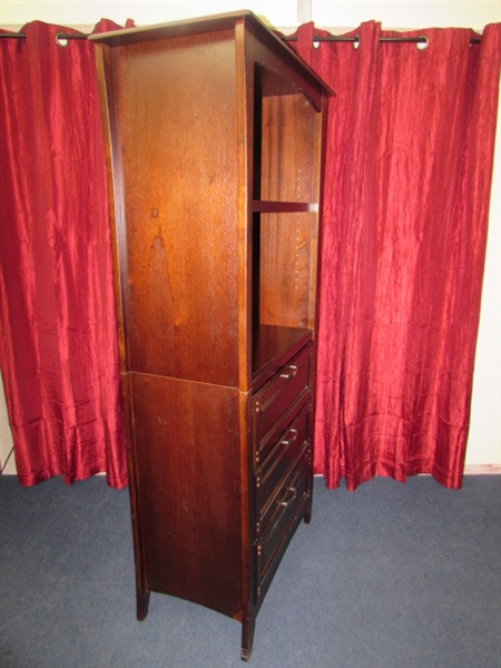 TALL HUTCH STYLE CABINET WITH DRAWERS & SHELF