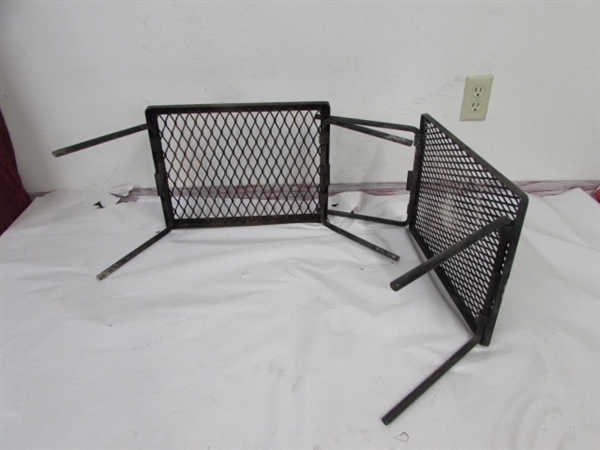 TWO PORTABLE CAMPFIRE GRILL GRATES-STEEL WITH LEGS