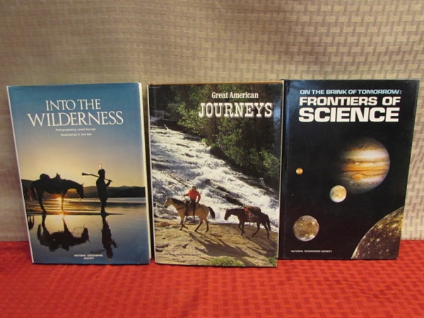 NINETEEN HARDBACK NATIONAL GEOGRAPHIC SOCIETY BOOKS ON PEOPLE, PLACES & ANIMALS OF THE WORLD