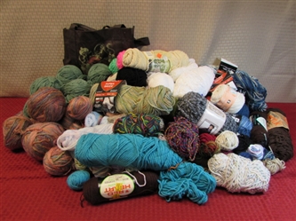 ATTENTION KNITTERS/CROCHETERS & CRAFTERS-HUGE LOT OF YARN -THREE BAGS FULL!