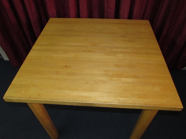 GREAT SOLID WOOD BUTCHER BLOCK TABLE FOR YOUR KITCHEN, CRAFT ROOM, PLAY ROOM OR ? ? ?